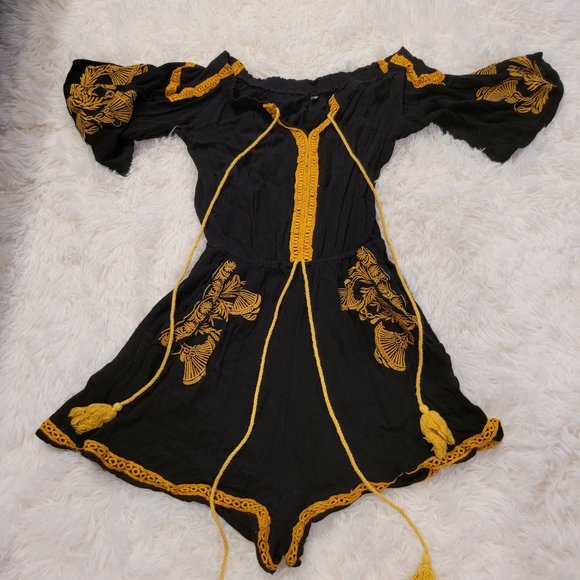 Off shoulder embroidery jumpsuit - Picture 5 of 5